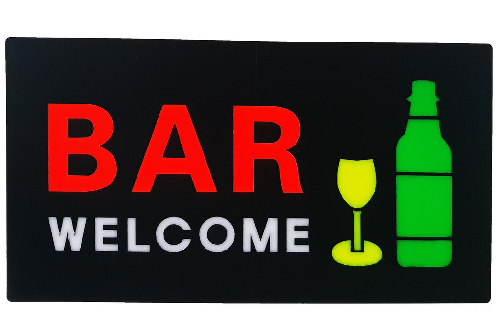 LED-Schild BAR WELCOME (Rot/Gelb/Grün/Weiß)