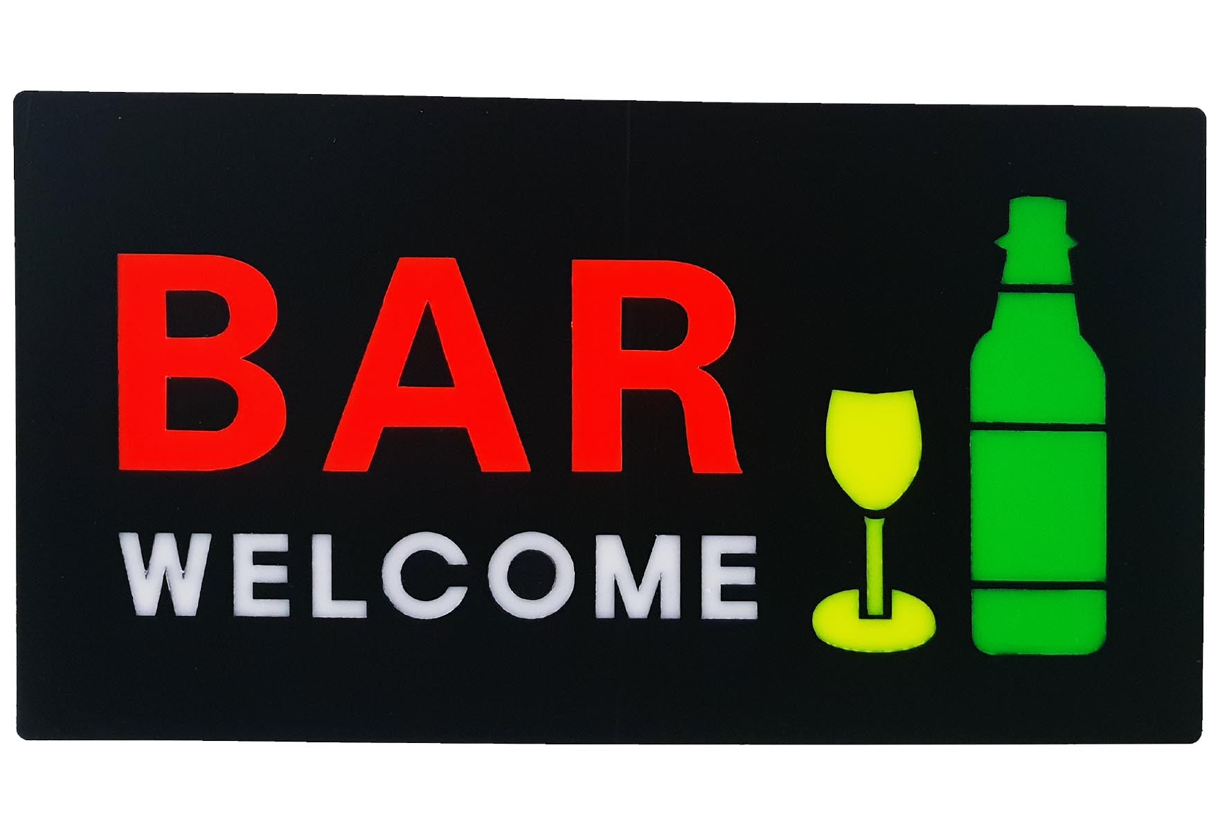 LED-Schild BAR WELCOME (Rot/Gelb/Grün/Weiß)