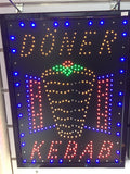 LED-Schild DÖNER KEBAB B (Rot/Blau/Gelb/Grün)