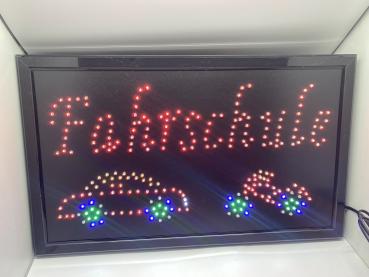 LED-SCHILD FAHRSCHULE (Rot/Grün/Blau/Weiss)