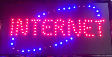 LED-Schild INTERNET (Rot/Blau)