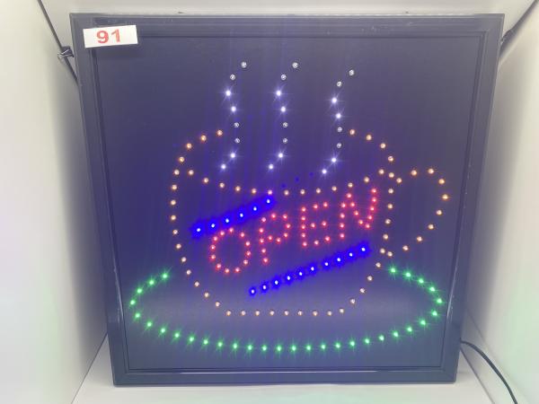 LED-SCHILD OPEN CAFE (Rot/Gelb/Blau/Grün)