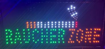 LED-Schild RAUCHERZONE (Rot/Grün/Weiß/Gelb)