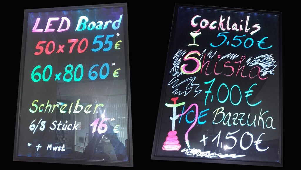 LED-Schreibtafel 60x80 cm