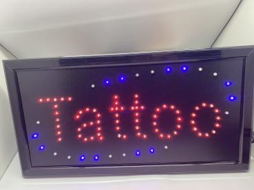 LED-Schild TATTOO (Blau/Rot)