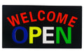 LED-Schild WELCOME OPEN (Rot/Blau/Gelb/Weiss/Grün)