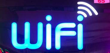 LED-Schild WIFI (Blau/Weiß)