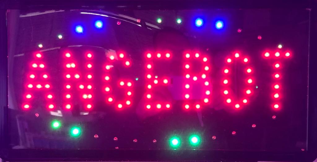 LED-Schild ANGEBOT (Rot/Grün/Blau)