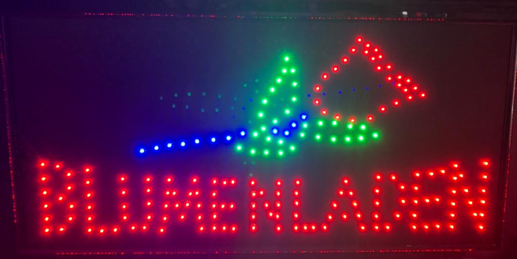 LED-Schild BLUMENLADEN(Rot/Grün,Blau)