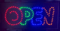 LED-Schild OPEN (Rot/Grün/Blau/Gelb)