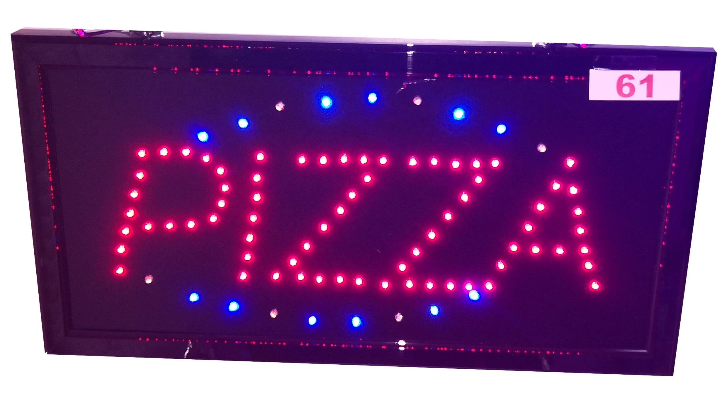 LED-Schild PIZZA (Rot/Blau)