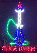 LED-Schild SHISHA LOUNGE (Rot/Blau/Grün/Weiß)