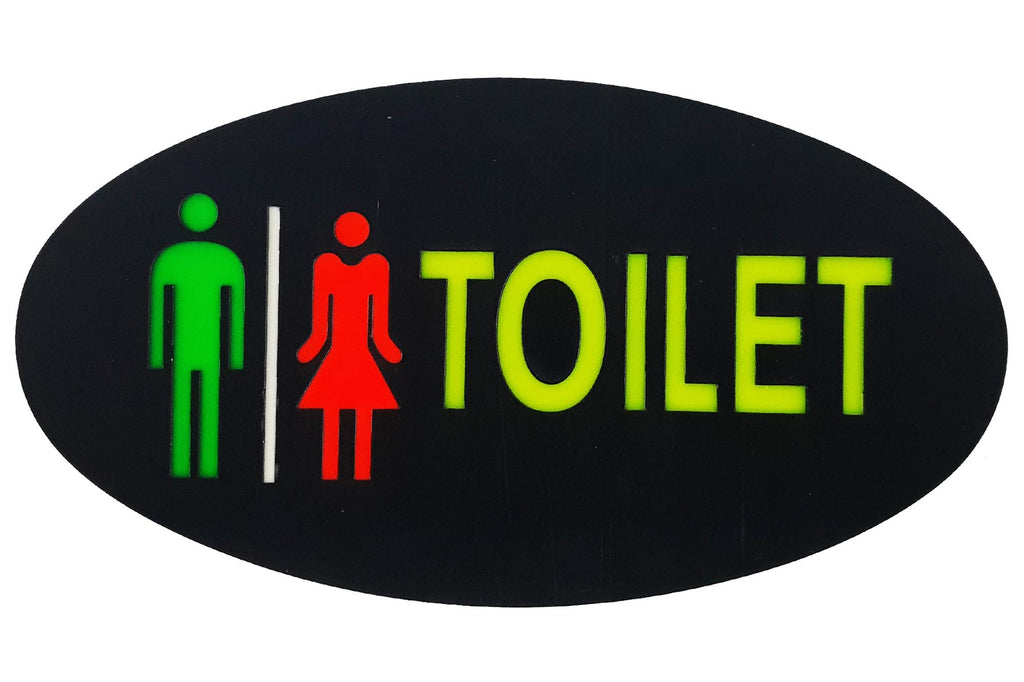LED-Schild TOILET (Grün/Rot/Gelb)
