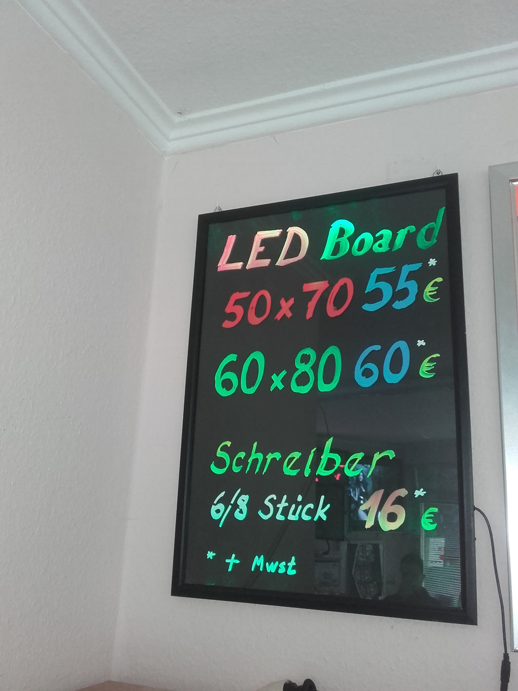 LED-Schreibtafel 50x70 cm