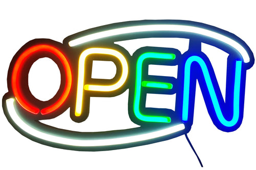 LED-Röhren-Schild OPEN (Rot/Gelb/Grün/Blau/Weiß)