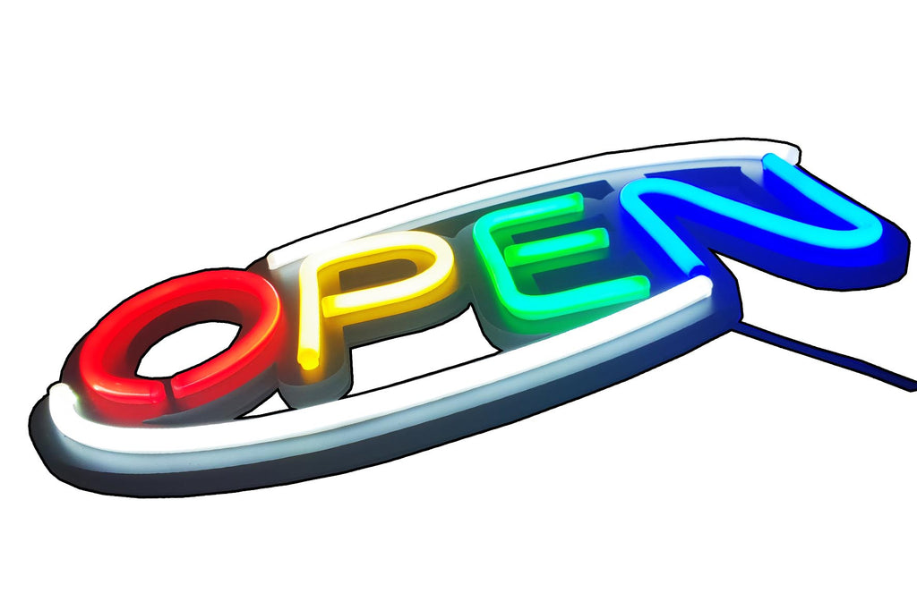 LED-Röhren-Schild OPEN (Rot/Gelb/Grün/Blau/Weiß)