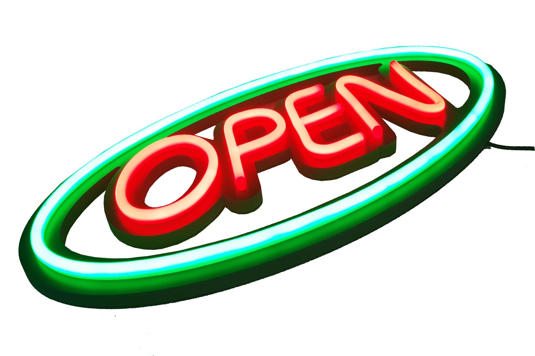 LED-Röhren-Schild OPEN (Rot/Grün)