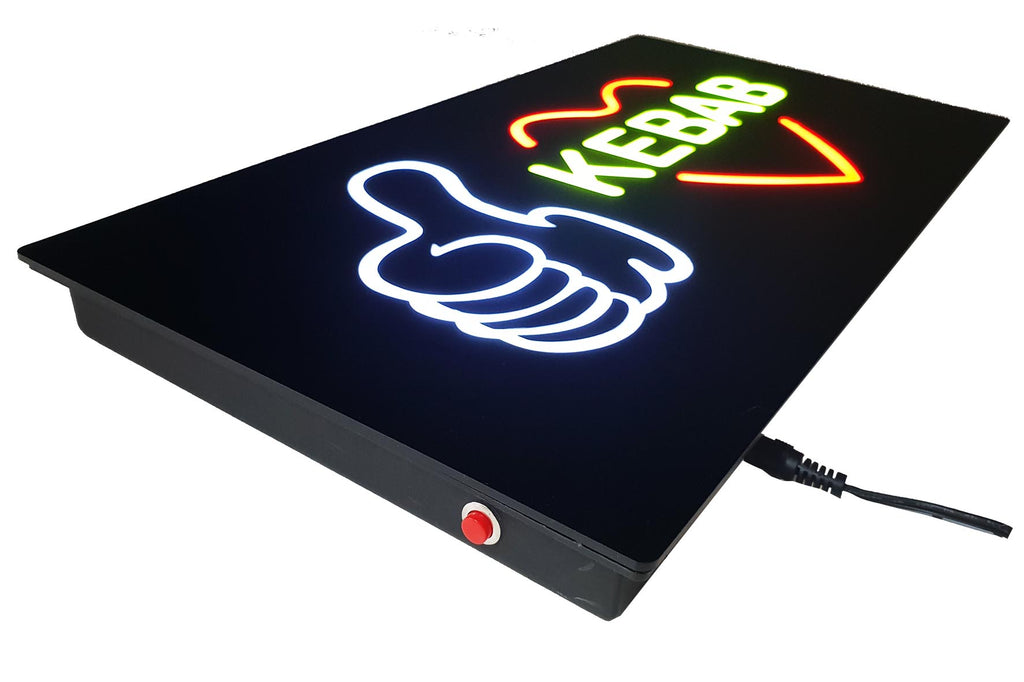 LED-Schild KEBAB (Gelb/Rot/Weiß)