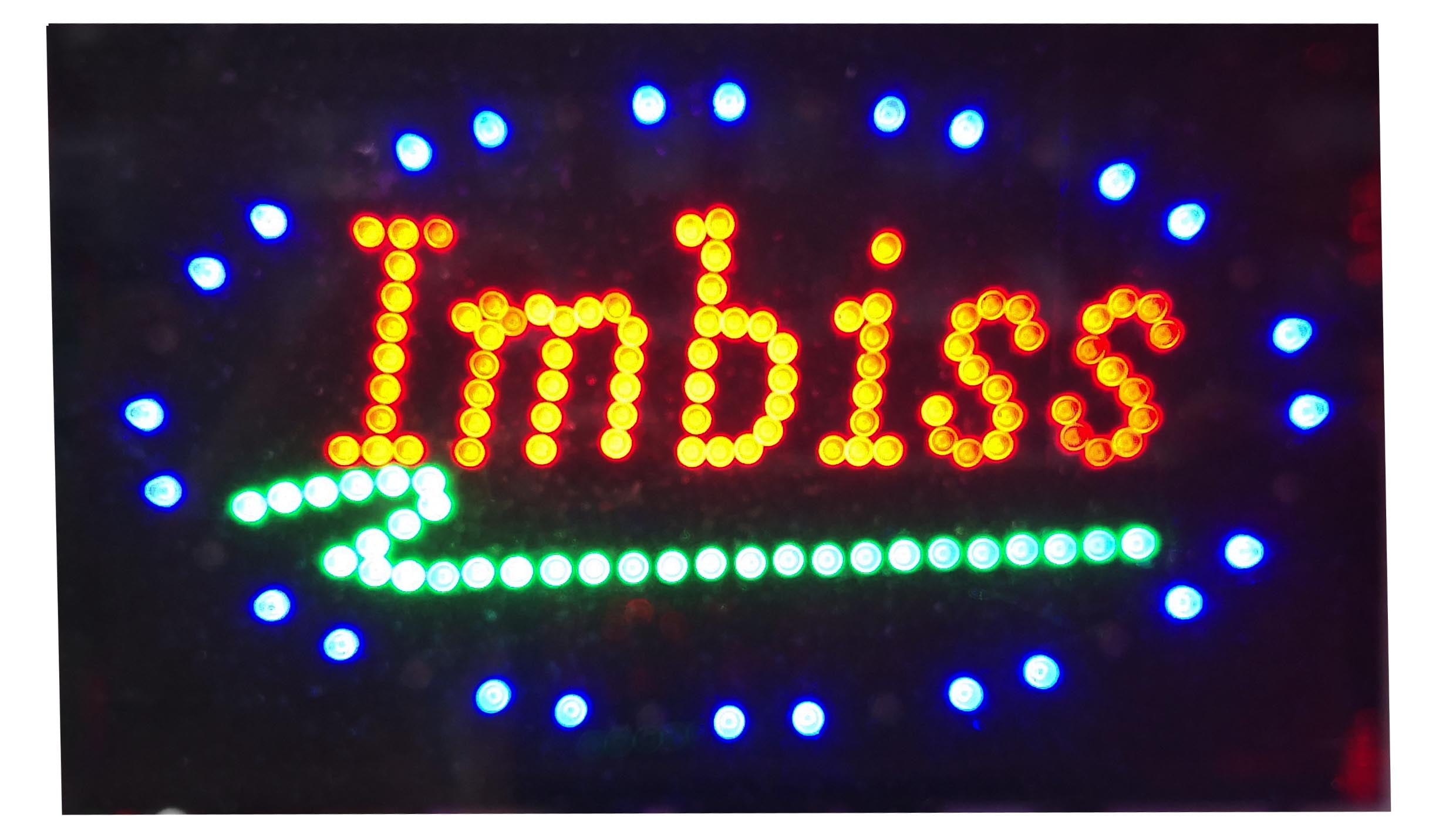 LED-Schild IMBISS (Rot/Blau/Grün)