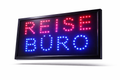 LED-Schild REISE BÜRO (Rot/Blau)
