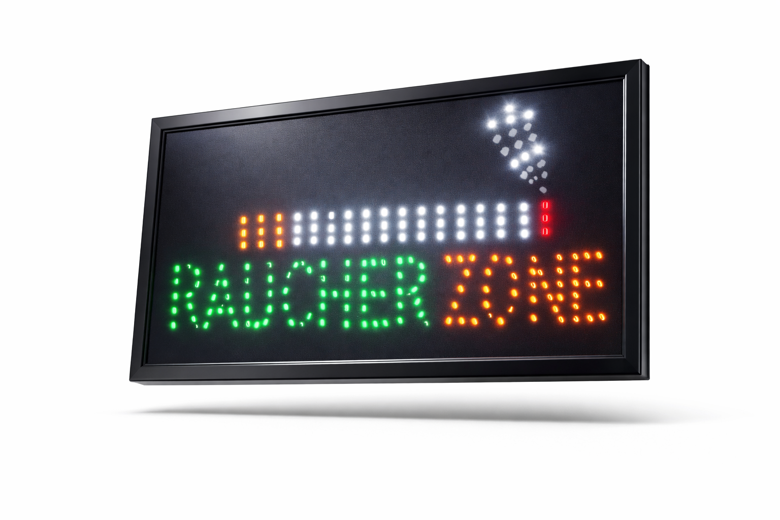 LED-Schild RAUCHERZONE (Rot/Grün/Weiß/Gelb)