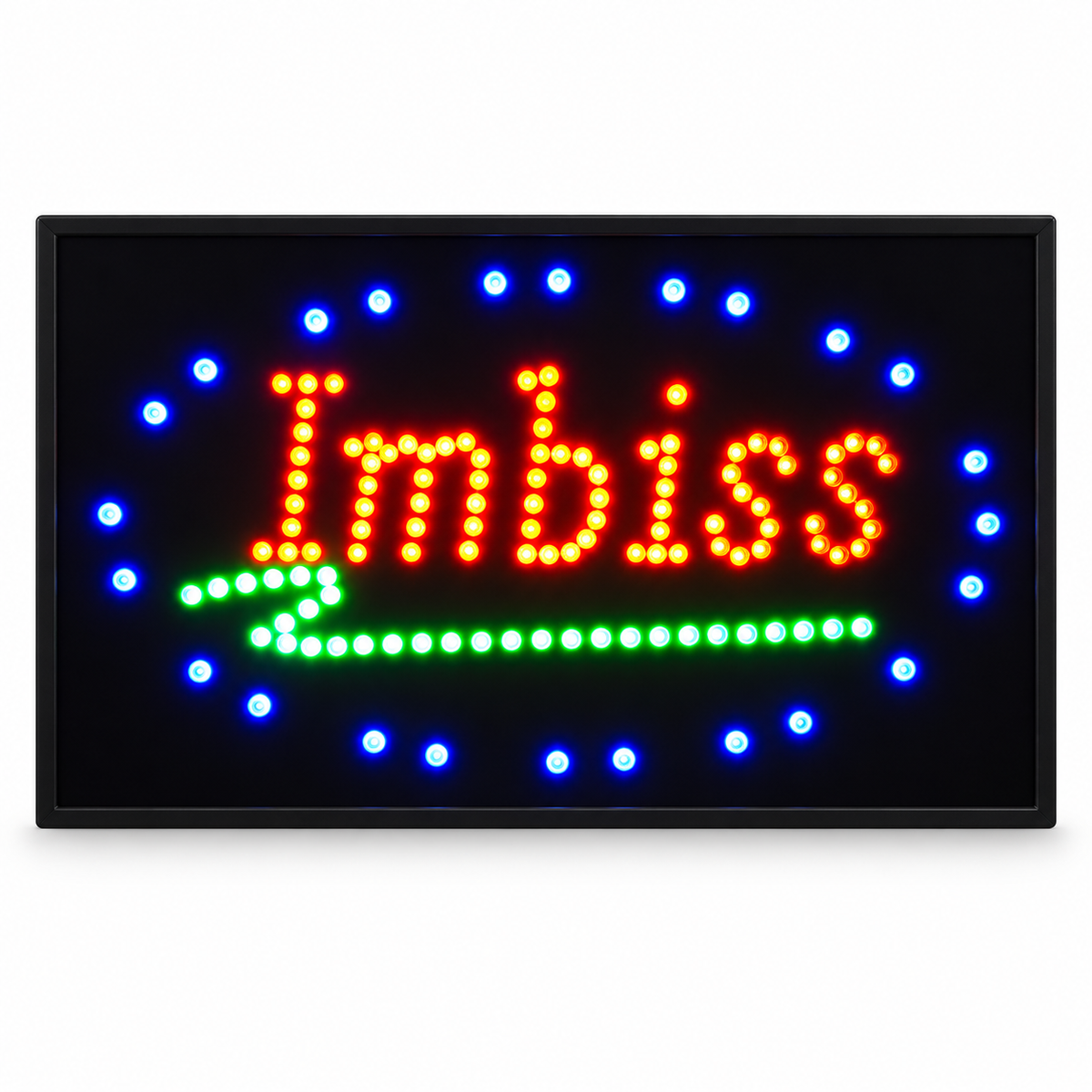 LED-Schild IMBISS Rot Blau Grün